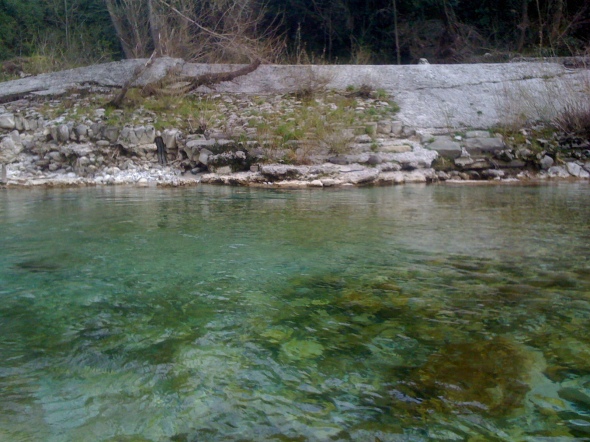 Fiume Natisone, sotto il ponte di Vernasso (inizio zona RP1), Aprile 2013